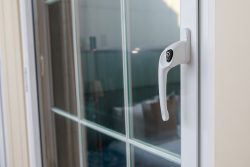 Espag handle on hinged secondary glazing